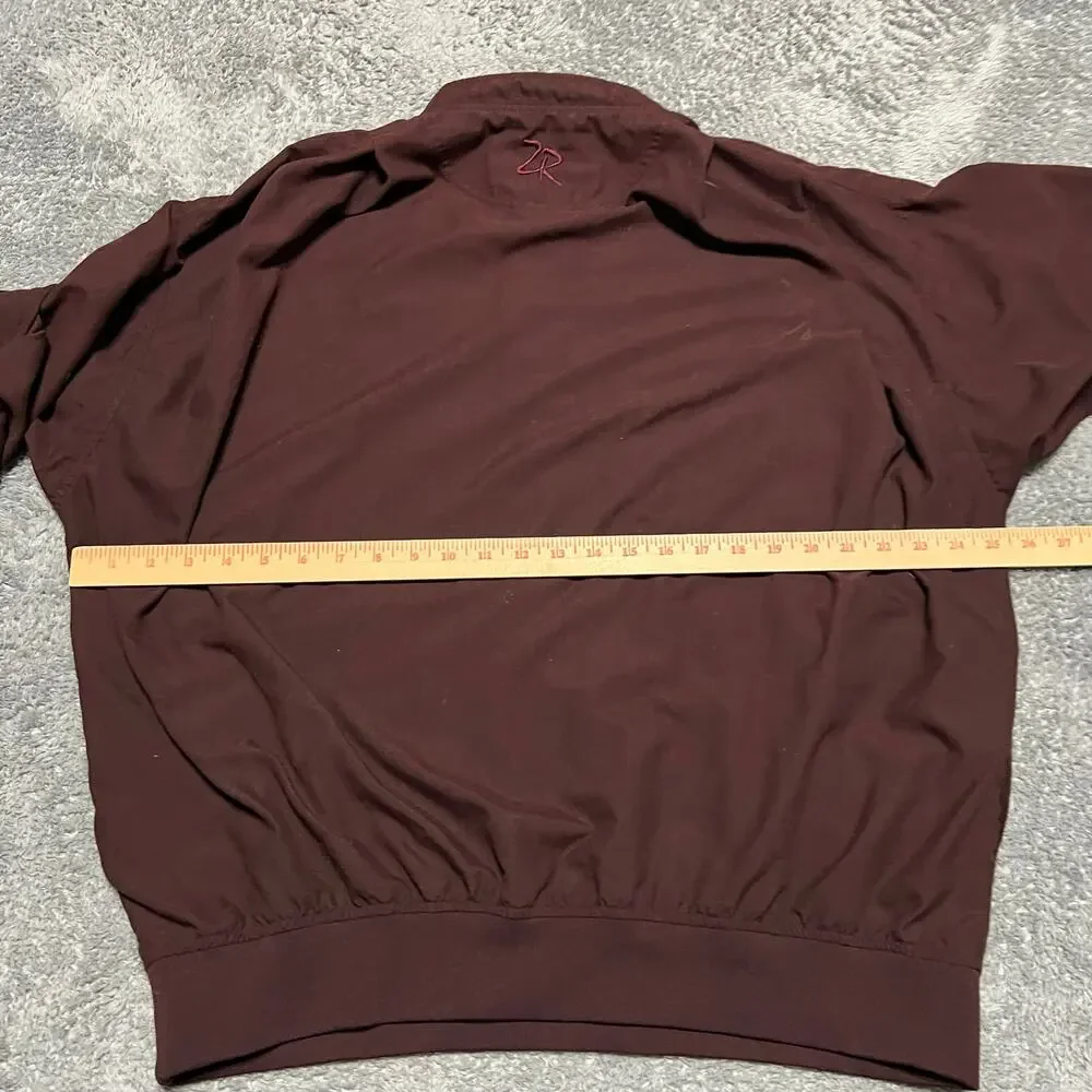 Zero Restriction Golf Jacket Mens Large Maroon Windbreaker *flaw